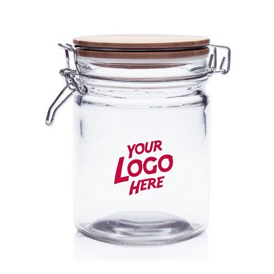 Candy Jars with Hinged Wood Lids 22 oz