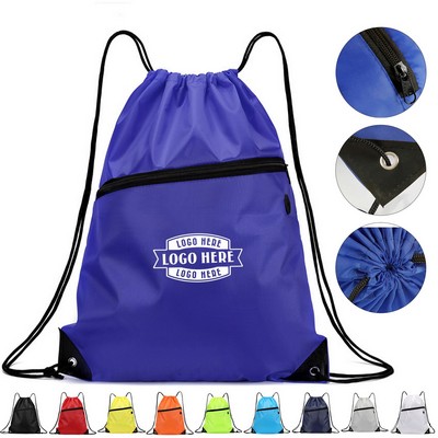 210D Water-Resistant Polyester Cinch Backpack
